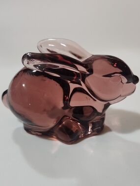 Silvestri Smoky Purple Glass Rabbit Figurine